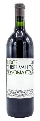 2019 Ridge Sonoma County Red Three Valleys 750ml